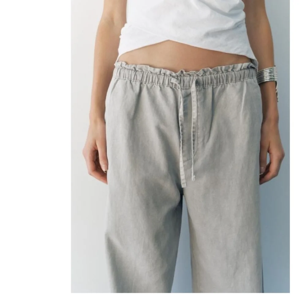 Zara ZW Collection Low Waist Relaxed fit Loose Jeans Pants Sz-XL